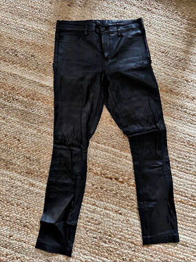 Theory Bristol Leather 5-Pocket Pant Black Size 2